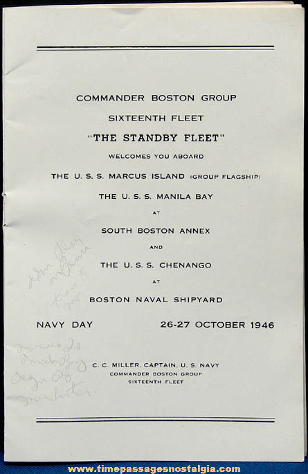 1946 United States Navy Navy Day Souvenir Booklet
