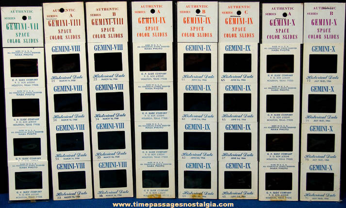 (32) Different Old Gemini Space Mission Photograph Slides