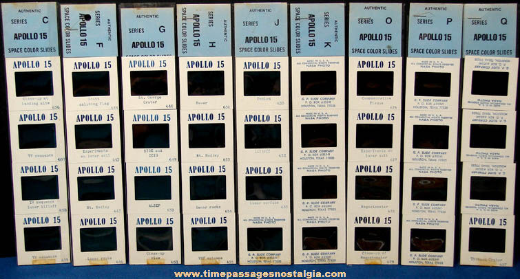 (36) Different Old Apollo 15 Space Mission Photograph Slides