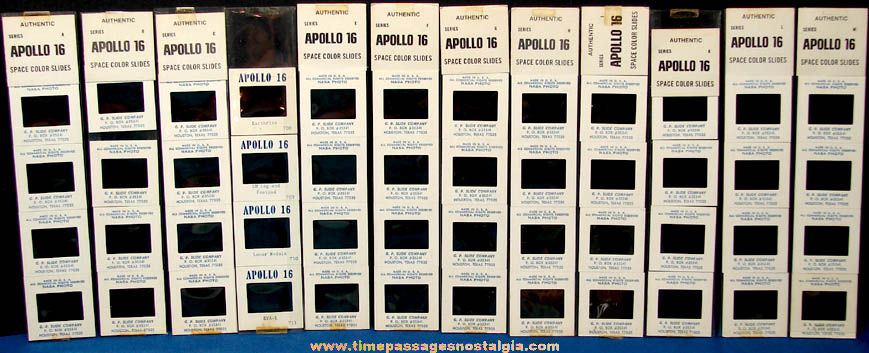 (48) Different Old Apollo 16 Space Mission Photograph Slides