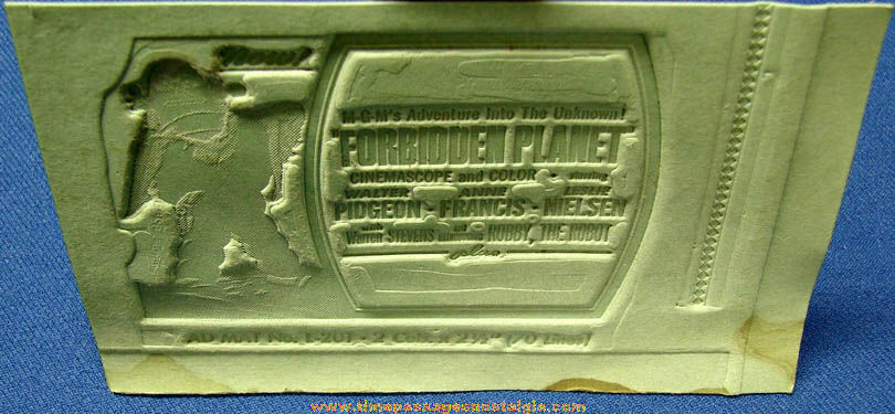 Unused 1956 Forbidden Planet Science Fiction Movie Ad Mat Mold