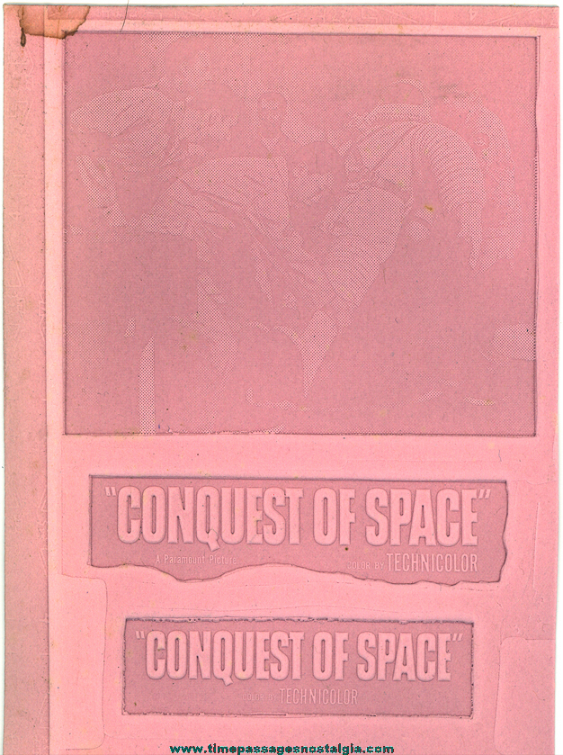 (4) Unused 1955 Conquest of Space Science Fiction Movie Ad Mat Molds