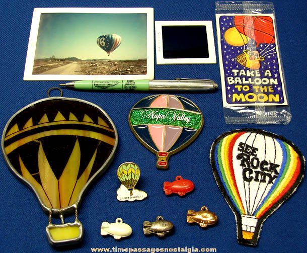 (12) Small Old Hot Air Balloon Airship & Blimp Items