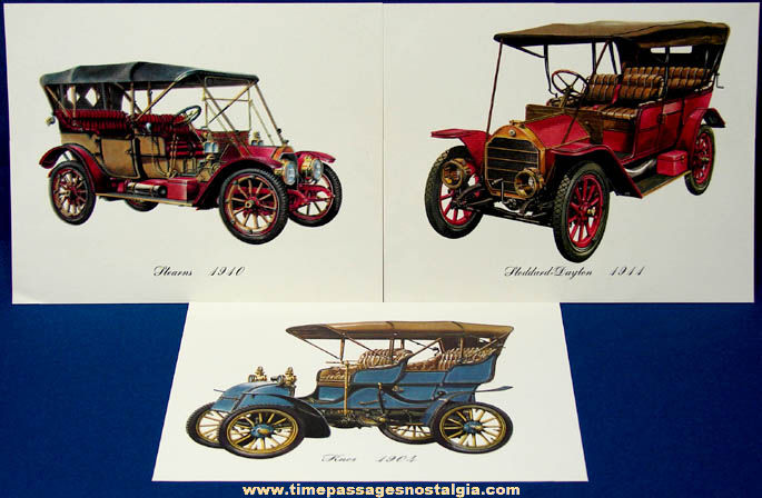 Old Cities Service Gas Station Advertising Premium Antique Automobile Print Set with Folder