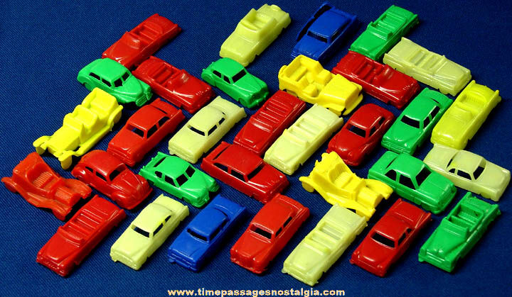 (32) Small Colorful Old MPC Plastic Toy Cars