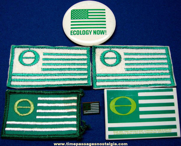 (6) 1970s Ecology Flag Advertising Items