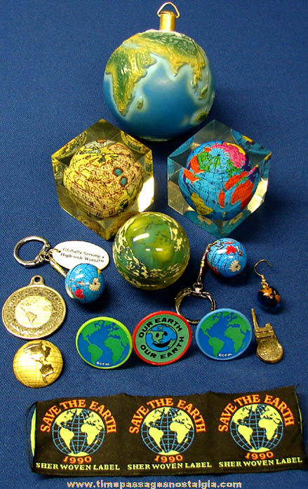 (16) Small Colorful Planet Earth Related Items