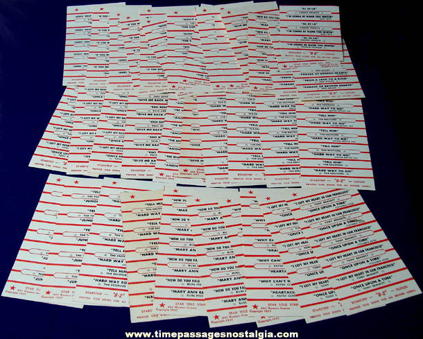 (175) Unused 1957 Juke Box Music Song Title Labels