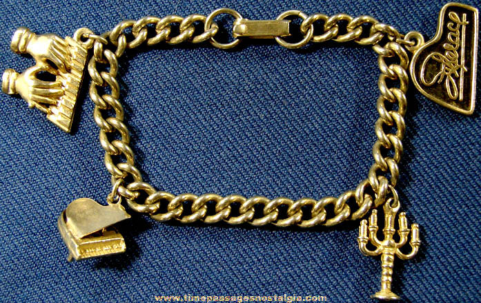 Old Metal Liberace Charm Bracelet