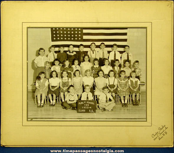 Large 1953 - 1954 Bronx New York Public School Class Photograph