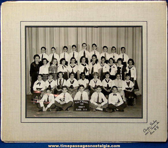 Large 1956 - 1957 Bronx New York Public School Class Photograph