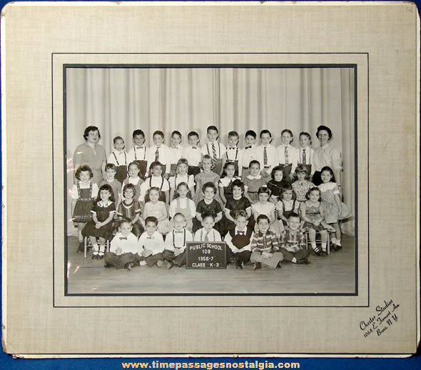 Large 1956 - 1957 Bronx New York Public School Class Photograph
