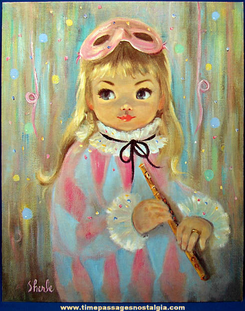 Large 1967 Sherle Big Eyed Young Girl Mimi Museum Art Print