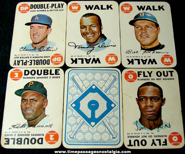 (6) Old Topps Baseball Player Game Cards