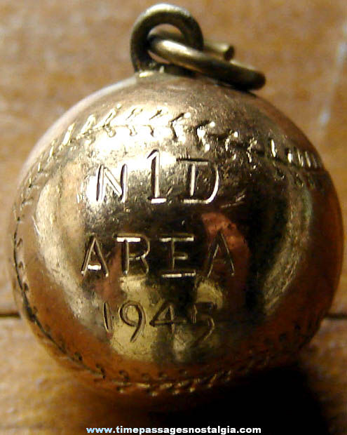 1945 Engraved Gold Filled Baseball Jewelry Charm