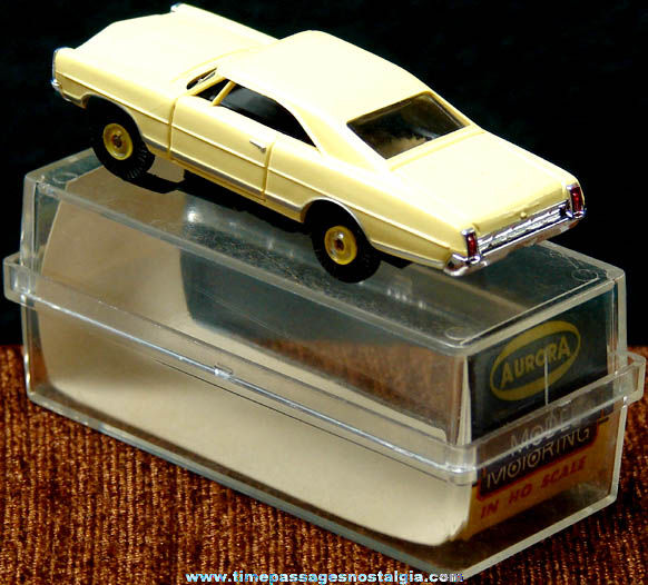 Boxed 1963 Pale Yellow Ford Galaxie Hard Top Aurora Slot Car