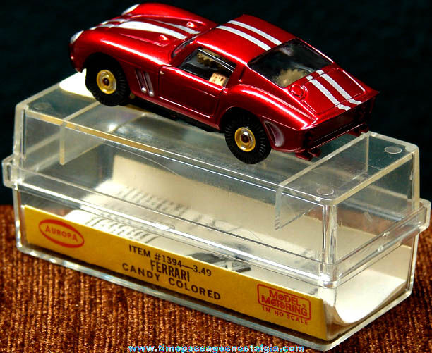 Boxed 1960s Candy Colored Red Ferrari Aurora Slot Car