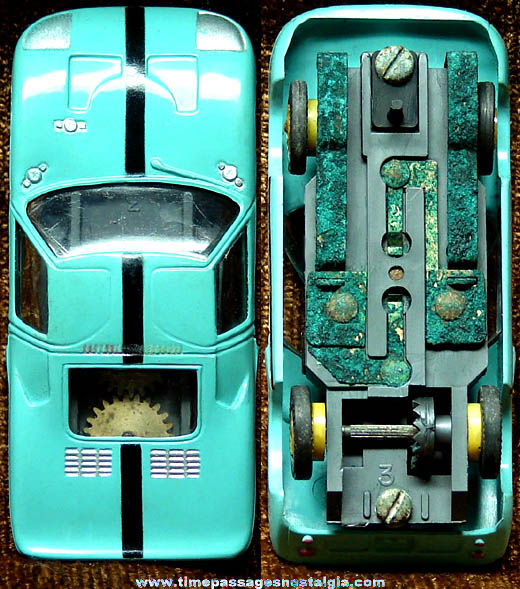 Boxed 1960s Turquoise Blue Ford GT Aurora Slot Car