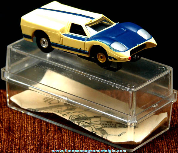 Boxed 1960s Yellow & Blue Ford J Aurora Slot Car