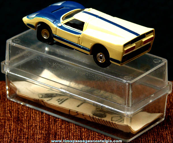 Boxed 1960s Yellow & Blue Ford J Aurora Slot Car