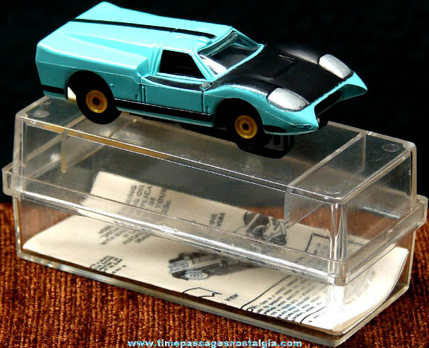 Boxed 1960s Turquoise Blue & Black Ford J Aurora Slot Car