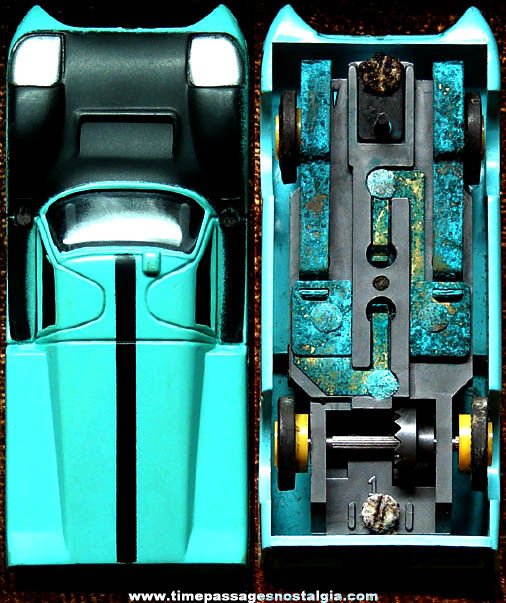 Boxed 1960s Turquoise Blue & Black Ford J Aurora Slot Car