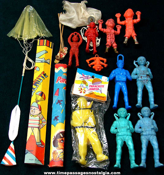 (12) Old Military Paratrooper or Parachute Toys