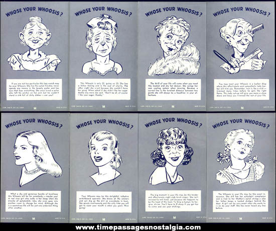 (32) 1946 Who’s Your Whoosis For Men Exhibit Supply Arcade Cards