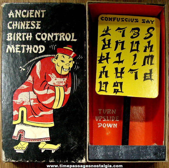 ©1972 Boxed Franco American Ancient Chinese Birth Control Joke Gift