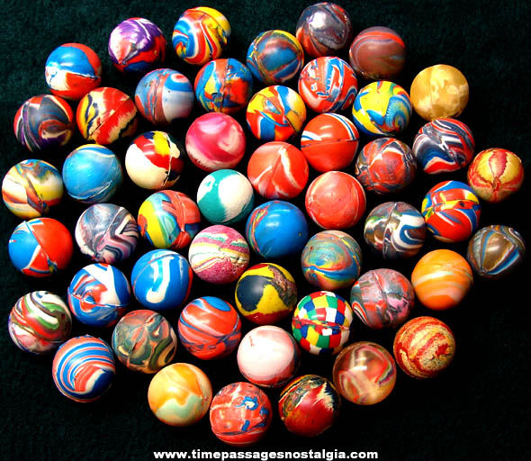 (50) Colorful Old Gum Ball Machine Prize Super Balls