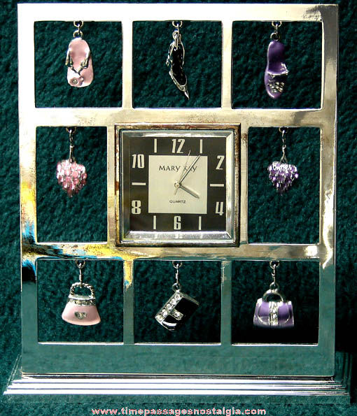 Mary Kay Cosmetics Advertising Clock With Hanging Charms