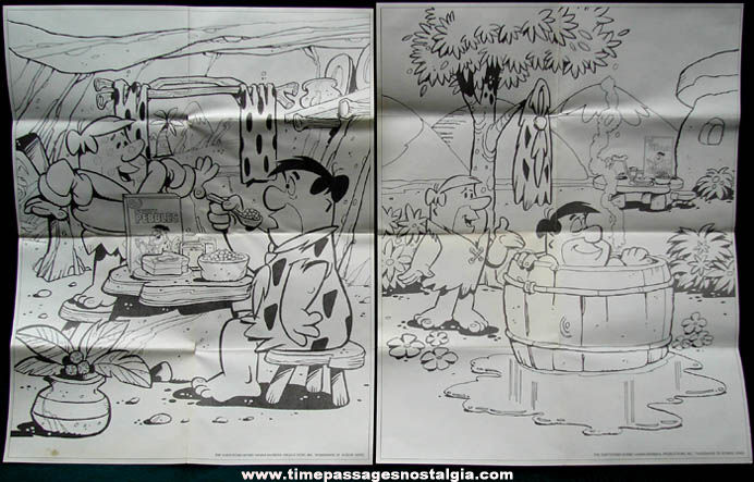 (2) Different Unused ©1983 Flintstones Cartoon Character Post Cereal Prize Posters