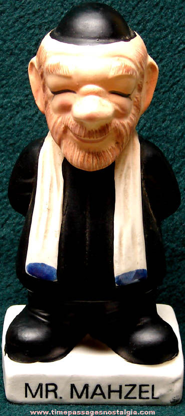 Old Painted Ceramic Jewish Rabbi Coin Savings Bank