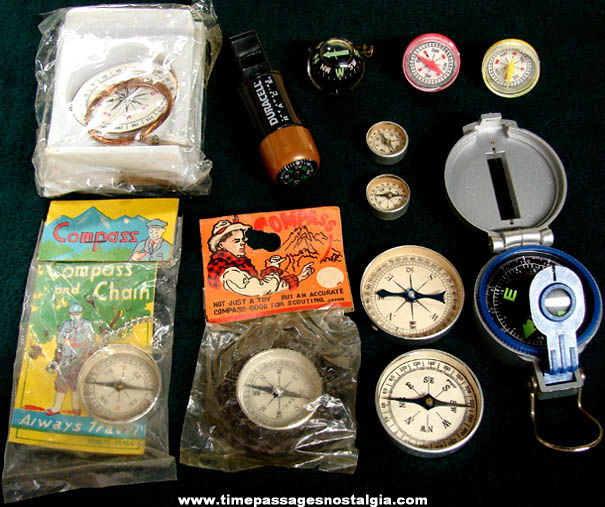 (12) Old & New Toy & Real Compasses