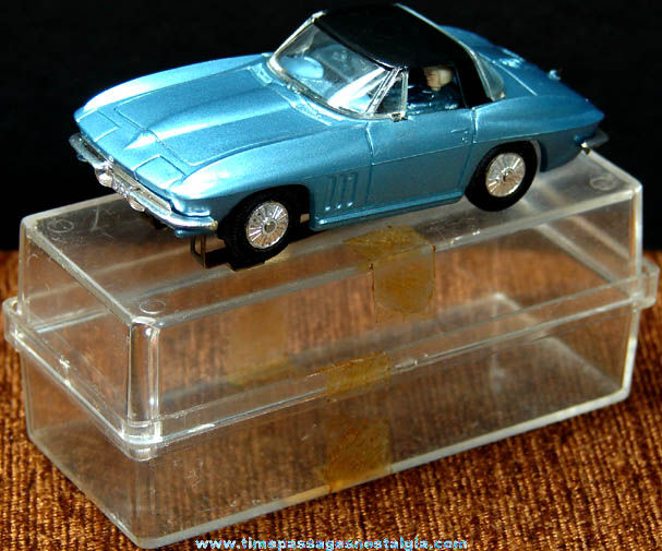 Boxed 1960s Blue & Black Chevrolet Corvette Tyco Slot Car