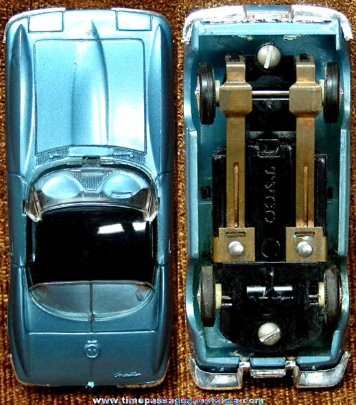 Boxed 1960s Blue & Black Chevrolet Corvette Tyco Slot Car