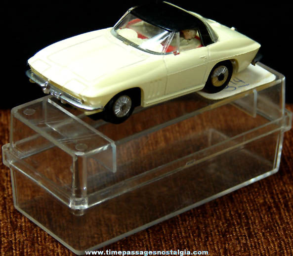 Boxed 1960s White & Black Chevrolet Corvette Tyco Slot Car