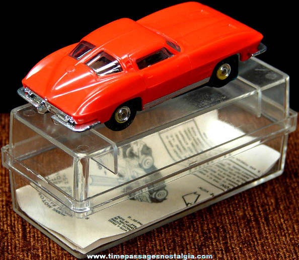 Boxed 1960s Red Chevrolet Corvette Aurora Slot Car