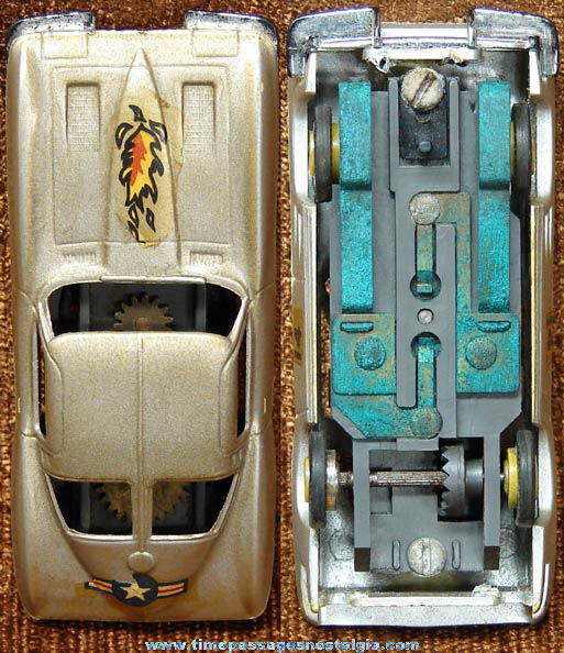 Boxed 1960s Silver Chevrolet Corvette Aurora Slot Car