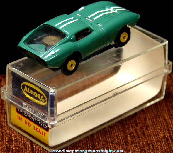 Boxed 1960s Green Cobra GT Aurora Slot Car