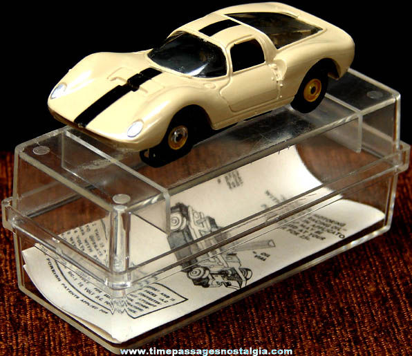Boxed 1960s Tan Dino Ferrari Aurora Slot Car