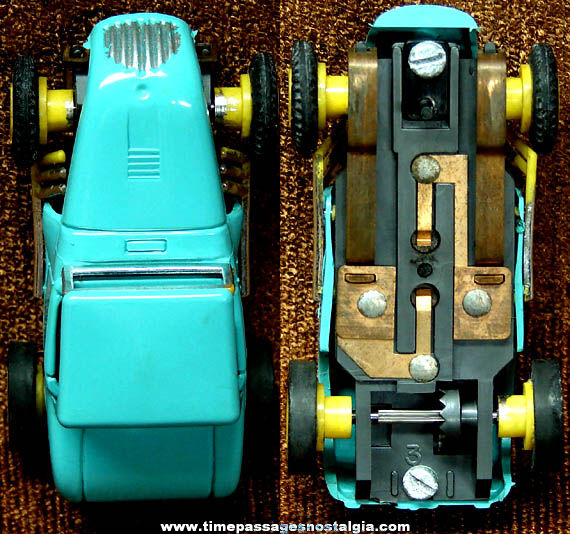Boxed 1960s Turquoise Blue Hot Rod Coupe Aurora Slot Car