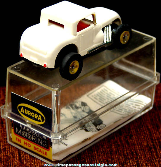 Boxed 1960s White Hot Rod Coupe Aurora Slot Car