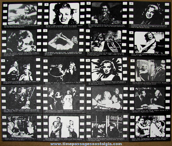 (20) Different Marilyn Monroe Norma Jean Trading Cards