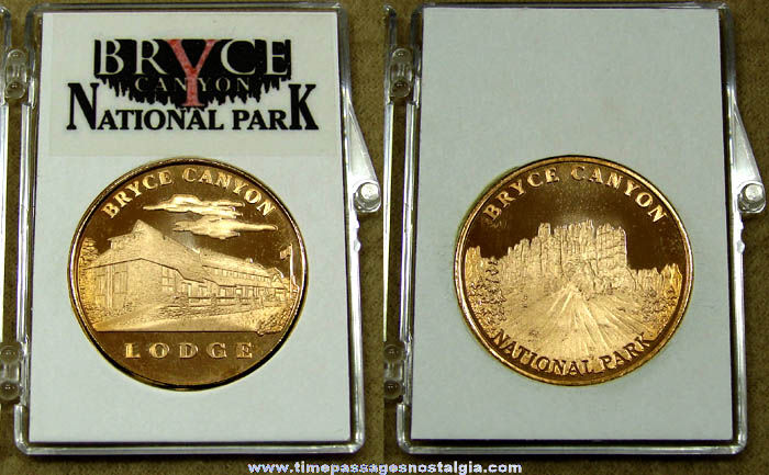 Boxed Bryce Canyon National Park & Lodge Advertising Souvenir Medal Coin