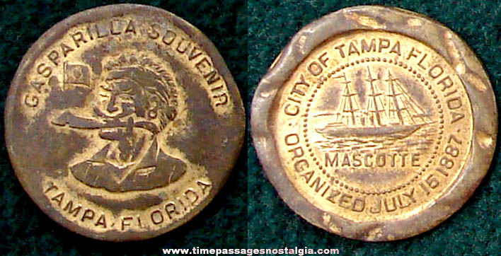 Old Tampa Florida Gasparilla Souvenir Token Coin
