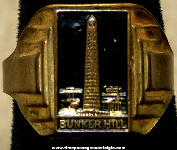 Old Bunker Hill Monument Advertising Souvenir Ring
