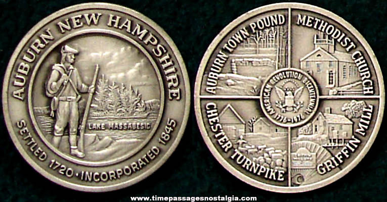 1976 Auburn New Hampshire Advertising Souvenir Medal Coin