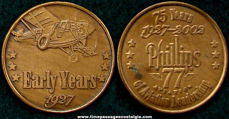 2002 Phillips 77 Aviation Aniversary Advertising Commemorative Token Coin