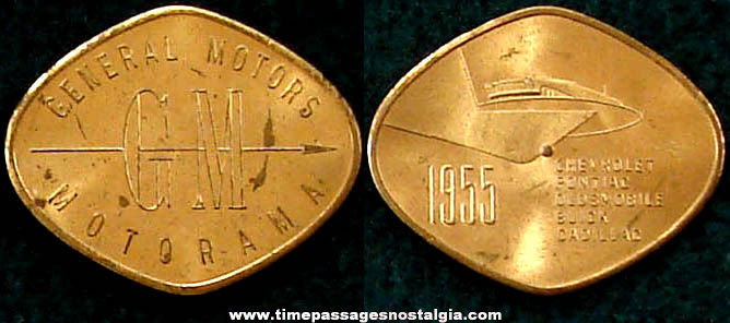 1955 General Motors Motorama Advertising Token Coin Spinner